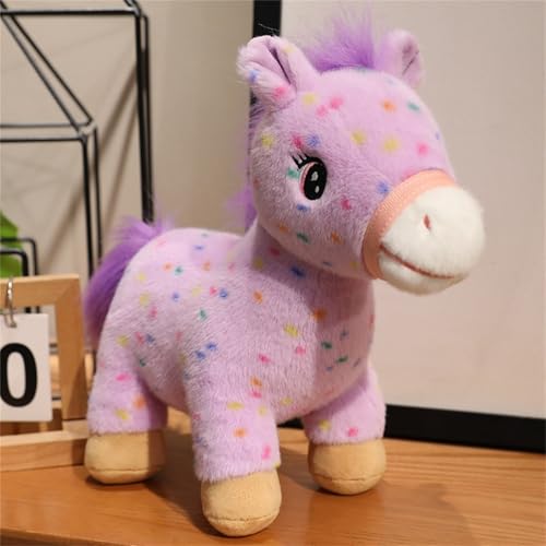 Ueiwffzo Kuscheltier 28cm Pferd Niedliche Plüschtier Stofftier Plüsch Kuschelige Plüschkissen Plüschpuppe Baby Spielzeug Geschenk für Kinder Mädchen (Violett) von Ueiwffzo