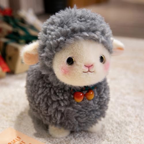 Ueiwffzo Kuscheltier Alpaka, Niedlich Alpaka Plüschtier Lama Plushies Weiches Stofftier Lama Plüschpuppe Kissen Spielzeug Geschenk für Mädchen Jungen (35cm,Grau) von Ueiwffzo