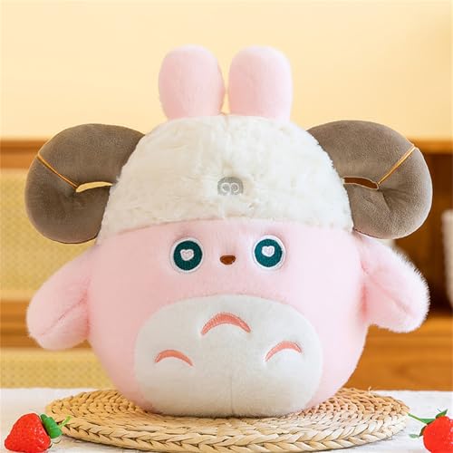 Ueiwffzo Kuscheltier Cartoon-Tiere Sternbild, Plüschtier Plüsch Stofftier Widder Zwillinge, Weiches Plüschkissen Spielzeug Süße Kuscheltiere Kissen Horoskop Geschenk (23cm,Widder) von Ueiwffzo