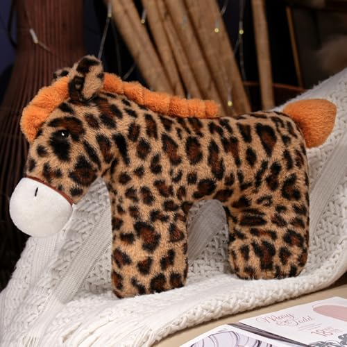 Ueiwffzo Kuscheltier Esel, Niedliche Pferd Plüschtier Stofftier Plüsch Baby Spielzeug Kuschelige Stofftier Plüschkissen Plüschpuppe Spielzeug Geschenk für Kinder Mädchen (Braun) von Ueiwffzo