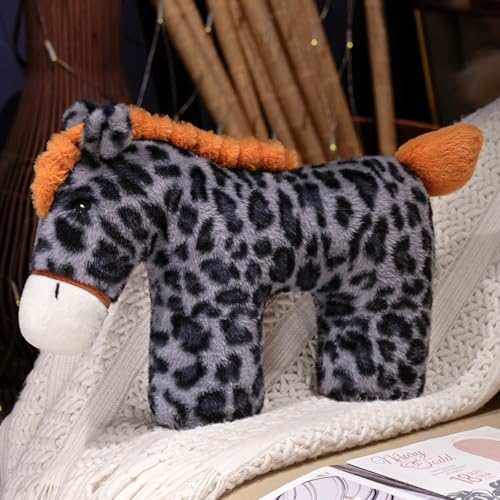 Ueiwffzo Kuscheltier Esel, Niedliche Pferd Plüschtier Stofftier Plüsch Baby Spielzeug Kuschelige Stofftier Plüschkissen Plüschpuppe Spielzeug Geschenk für Kinder Mädchen (Grau) von Ueiwffzo