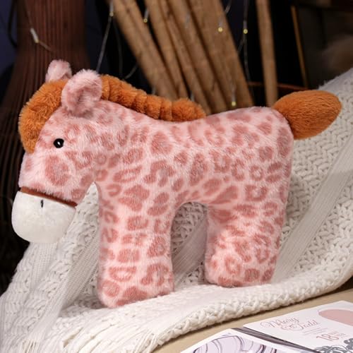 Ueiwffzo Kuscheltier Esel, Niedliche Pferd Plüschtier Stofftier Plüsch Baby Spielzeug Kuschelige Stofftier Plüschkissen Plüschpuppe Spielzeug Geschenk für Kinder Mädchen (Rosa) von Ueiwffzo