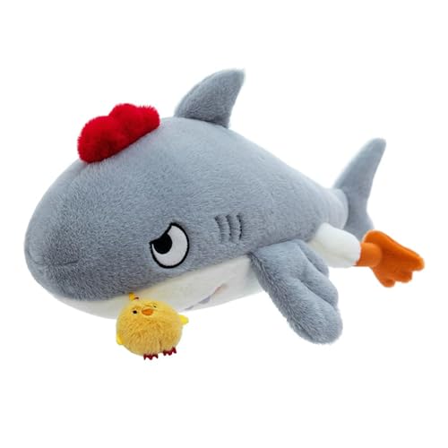 Ueiwffzo Kuscheltier Hai Hühnchen Plüschtier Kawaii Stofftier Plüsch Kissen Seltsames Hai Plüsch Spielzeug Plüschpuppen Weihnachten Geschenk (90cm) von Ueiwffzo