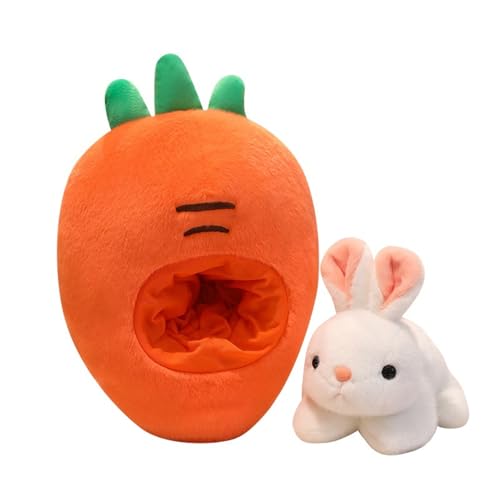 Ueiwffzo Kuscheltier Hase 2 in 1 Plüschtier Früchte Niedlicher Kaninchen Spielzeug Wurfkissen, Plüsch Spielzeug als Geschenk für Kinder (Karotten 35cm) von Ueiwffzo