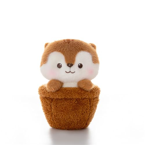 Ueiwffzo Kuscheltier Honigkanne Kleine Tiere Plüschtier Niedlich Plush Tiere Spielzeug Stofftier zum Kuscheln und Spielen, Kuscheltier Stofftier Geschenk (Eichhörnchen) von Ueiwffzo