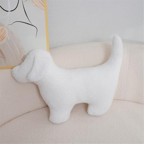 Ueiwffzo Kuscheltier Hund Dackel Kissen 50 * 40 * 5cm Plüsch-Hundekissen Weich Plüschkissen, Seitenschläferkissen Soft Geschenk für Weihnachten Geburtstag (Weiß) von Ueiwffzo