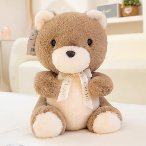 Ueiwffzo Kuscheltier Kinder Plüschtier Niedlich Hase Hund Bären Plüsch Spielzeug, Cartoon Tier Kissen Kuscheltierpuppen Geschenk für Kinder (30cm,Bär) von Ueiwffzo