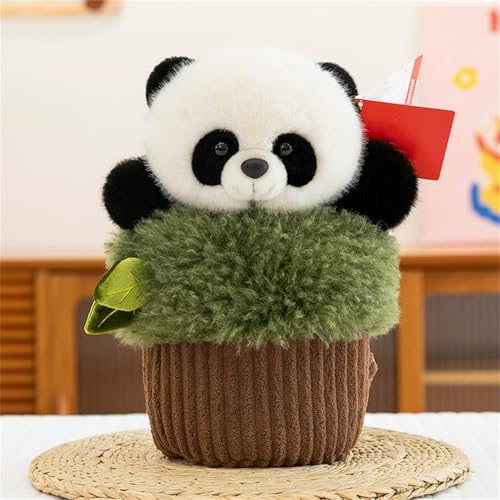Ueiwffzo Kuscheltier Niedlich Tier und Baumstamm 30cm Handpuppe Plüschtier, Spielzeug Stofftier Plüschtiere Geschenke für Jungen Mädchen Kinder (Panda) von Ueiwffzo