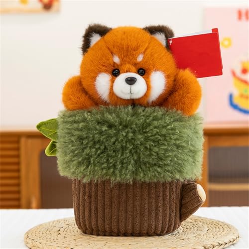 Ueiwffzo Kuscheltier Niedlich Tier und Baumstamm 30cm Handpuppe Plüschtier, Spielzeug Stofftier Plüschtiere Geschenke für Jungen Mädchen Kinder (Waschbär) von Ueiwffzo