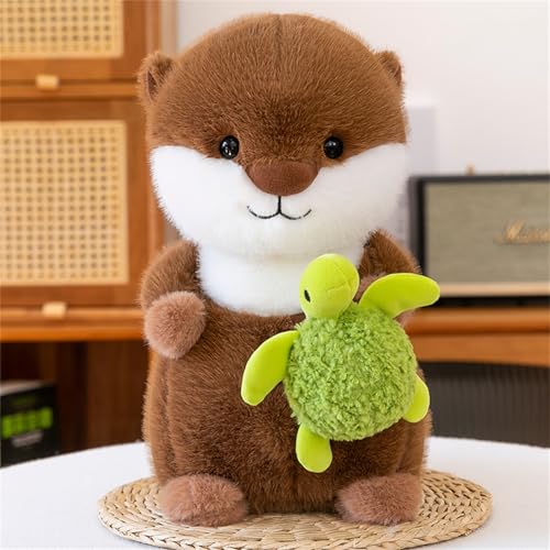 Ueiwffzo Kuscheltier Otter Kawaii Stofftier Plüschtier, Soft Cartoon Cuddle Plüsch Spielzeug, Otter Plüschtier Geschenke für Kinder (30cm,Schildkröte) von Ueiwffzo