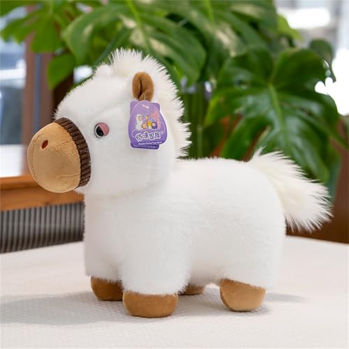 Ueiwffzo Kuscheltier Pferd Plüschtier Realistisch Plüsch Pferd Spielzeug Stofftier Horse Plüschpuppen Wurfkissen Geschenk für Kinder (45cm,Weiß) von Ueiwffzo
