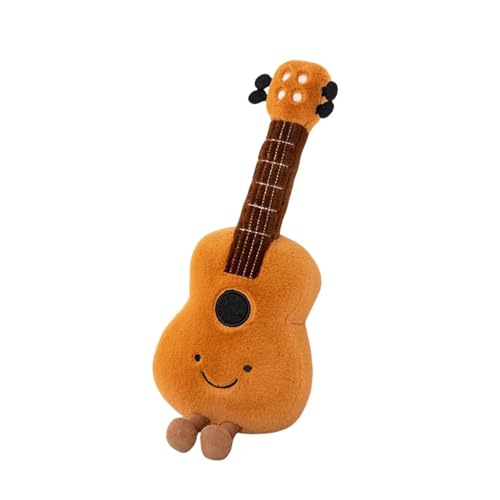 Ueiwffzo Musikinstrumente Plüschtier, Niedlich Cartoons Gitarre Geige Kuscheltier, Weiche Spielzeug Kuscheltier Geschenke für Baby Mädchen und Jungen (Gitarre 38cm) von Ueiwffzo