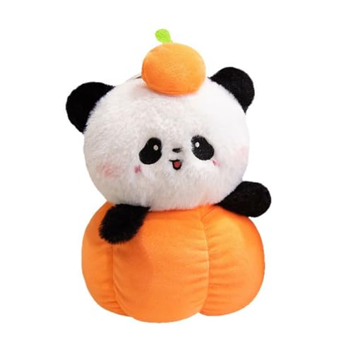 Ueiwffzo Niedlich Kürbis Plüschtier Panda Kaninchen, 22cm Halloween Kuscheltier Plüsch Spielzeug Gefüllter Kürbis, Schmusetier Geschenk für Kinder (Panda) von Ueiwffzo