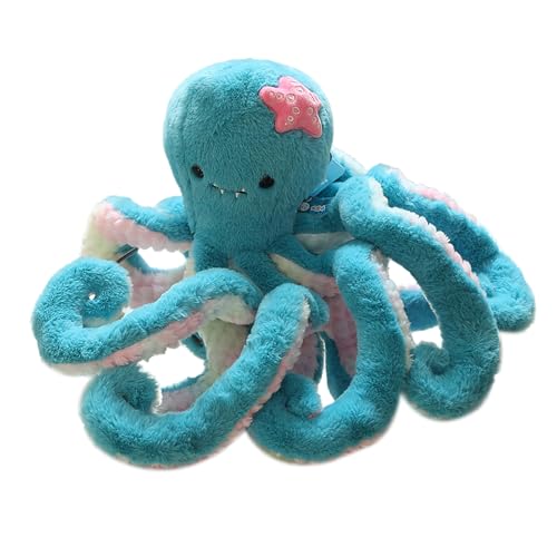 Ueiwffzo Oktopus Plüschtier Niedliche Oktopus Plüsch Krake Kuscheltier Spielzeug Meerestier Plüschpuppe Stofftier Für Kinder Mädchen (50cm,Blau) von Ueiwffzo
