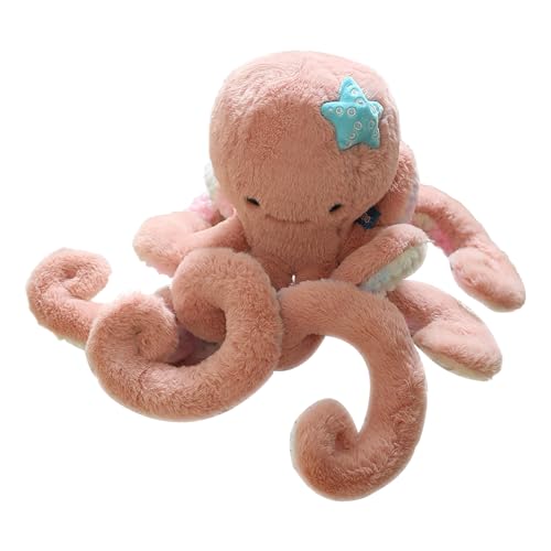 Ueiwffzo Oktopus Plüschtier Niedliche Oktopus Plüsch Krake Kuscheltier Spielzeug Meerestier Plüschpuppe Stofftier Für Kinder Mädchen (50cm,Hellrosa) von Ueiwffzo
