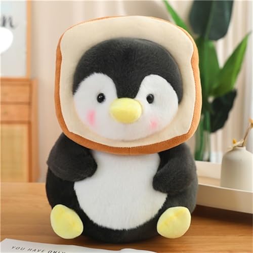 Ueiwffzo Pinguin Kuscheltier, Pinguin Plüschtiere mit Milchtee Tasse Stofftier Puppe Plüschtier Geschenke für Ostern Valentinstag Kinder Baby (30cm,Brot) von Ueiwffzo