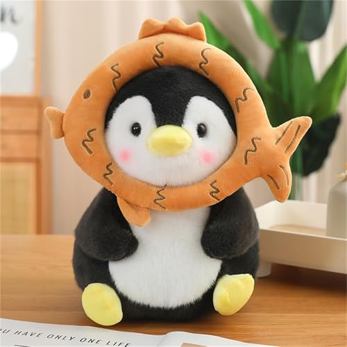 Ueiwffzo Pinguin Kuscheltier, Pinguin Plüschtiere mit Milchtee Tasse Stofftier Puppe Plüschtier Geschenke für Ostern Valentinstag Kinder Baby (40cm,Fisch) von Ueiwffzo
