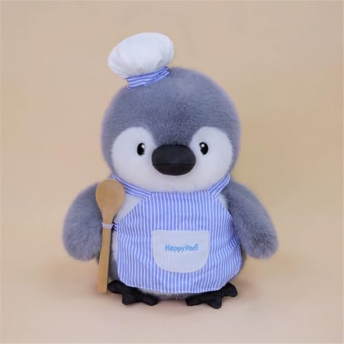 Ueiwffzo Pinguin Stofftier Plüschtier, Kuscheltier Plüschpuppen Pinguin Koch/Maler/Angeln Motive, Kawaii Stofftier Schmusetier Geschenk für Kinder (30cm,Koch) von Ueiwffzo