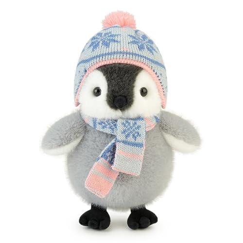 Ueiwffzo Pinguin Stofftier Plüschtier, Winter Pinguin Kuscheltier Plüsch Spielzeug, Niedlicher Weiche Plüschpuppen Geschenk für Jungen Mädchen Babys (23cm) von Ueiwffzo