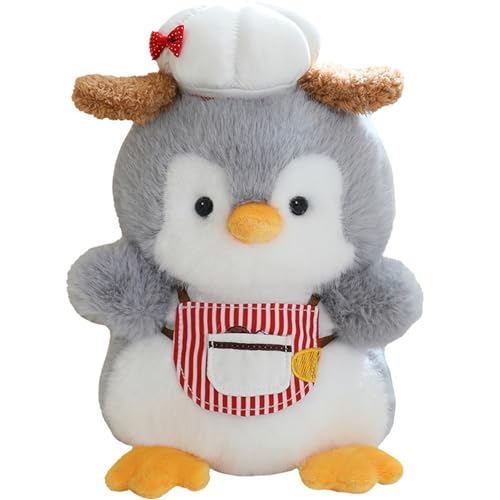 Ueiwffzo Pinguin Stofftier Plüschtier, niedlich Pinguin Kuscheltier Plüschpuppen für Mädchen, Jungen & Babys, Weiche Plüsch Pinguin Puppe Plüschtiere Geschenk 23cm (Grau) von Ueiwffzo
