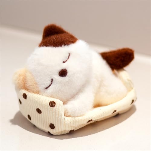 Ueiwffzo Plüsch Kuscheltier Hund Katzen Bären mit Haustierbett 18cm Plüschtier Weich Süßes Plüschtiere Ornamente, Spielzeug Tier für Erwachsene und Kinder Geschenke (Katzen) von Ueiwffzo