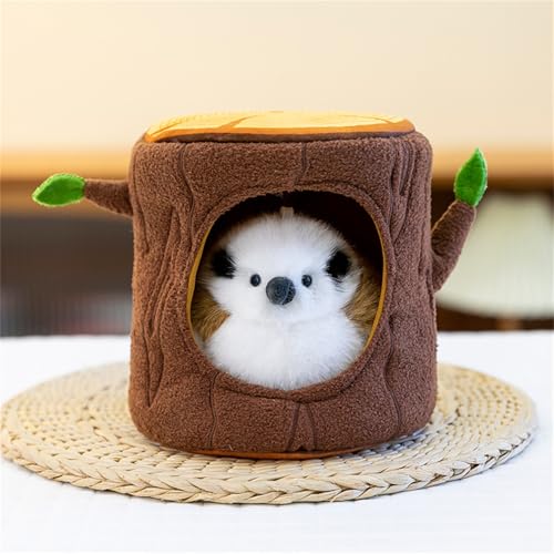 Ueiwffzo Plüschtier, Pelzige Vogel-Plüschpuppe, Niedlicher Kleiner Vogel Kuscheltier, Plüsch Spielzeug als Geschenk für Ihre Freunde (C 12cm+Baumlöcher) von Ueiwffzo