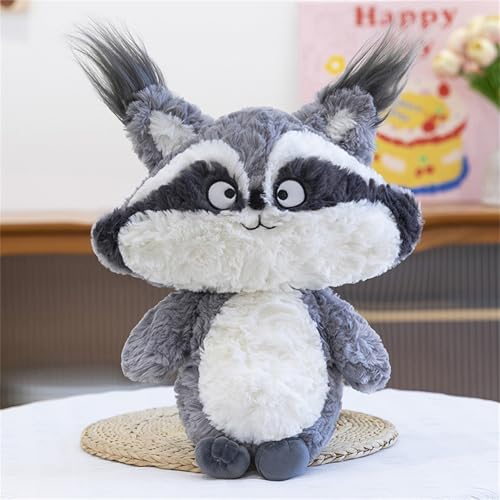 Ueiwffzo Plüschtier Fuchs Plüsch Kuscheltier 35cm Spielzeug Flauschiger Stofftier, Spielen Fuchs Plüschtier für Mädchen und Jungen Kinder und Baby (Grau) von Ueiwffzo