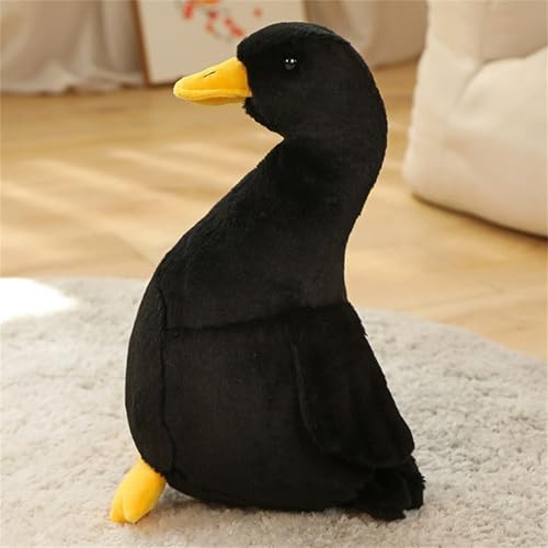 Ueiwffzo Plüschtier Große Ente, Plüsch Kuscheltier Gans, Weich Süßes Gans Kuscheltier Spielzeug Tier für Erwachsene und Kinder Geschenke (30cm,Schwarz) von Ueiwffzo