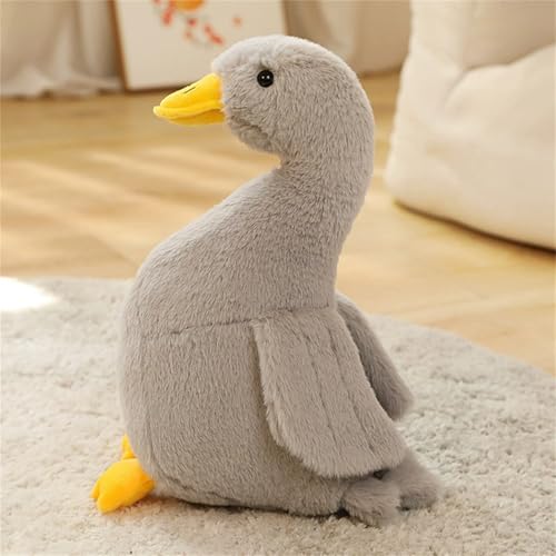 Ueiwffzo Plüschtier Große Ente, Plüsch Kuscheltier Gans, Weich Süßes Gans Kuscheltier Spielzeug Tier für Erwachsene und Kinder Geschenke (40cm,Grau) von Ueiwffzo