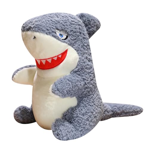 Ueiwffzo Plüschtier Hai Kuscheltier Weich Plüsch Spielzeug Umarmungskissen Tier Kissen Dekokissen, Hai Plüschpuppen Weihnachten Geschenk für Kinder (35cm,Blau) von Ueiwffzo