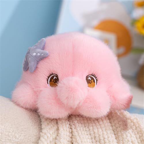 Ueiwffzo Plüschtier Octopus mit Seestern Kuscheltier Plüschpuppen, Weiches Rosa Octopus Plüsch Spielzeug, Süßer Stofftier Geschenk für Kinder (32cm) von Ueiwffzo