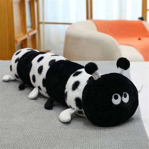 Ueiwffzo Raupe Kuscheltier Raupe Stofftier Plüsch Weiches Süßes Raupenspielzeug, Raupenkissen, Plüschtier Baby Stofftier Spielzeug für Kinder Geburtstag und Weihnachten (115cm,Schwarz) von Ueiwffzo