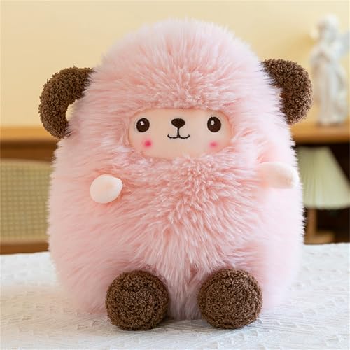 Ueiwffzo Schafe Kuscheltier, 35cm Weich Gemütliches Plüschtier Plüschpuppe, Stofftier Kissen Geschenk für Kinder Mädchen Jungen (Rosa) von Ueiwffzo