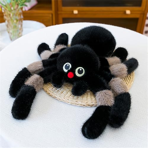 Ueiwffzo Spinne Stofftier Plüschtier für Kinder, Niedliches Spinne Wurfkissen Kuscheltier Spielzeug Geschenk für Erwachsene und Kinder (50cm,Braun) von Ueiwffzo