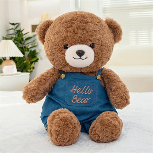 Ueiwffzo Teddybär Weiches mit Bänderhosen Kuscheltier Niedlich Plush bär Spielzeug Stofftier zum Kuscheln und Spielen, Geschenke für Kinder (38cm) von Ueiwffzo
