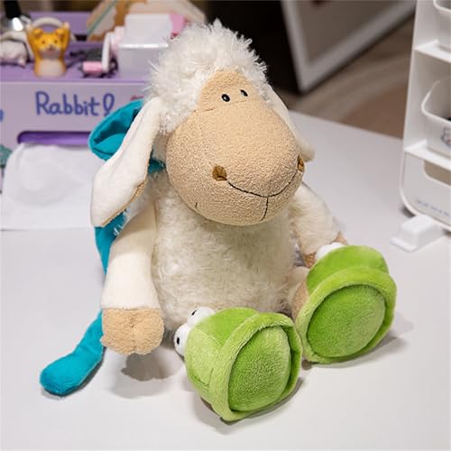 Ueiwffzo Wolf Plüschtier Schaf Kuscheltier, Cartoon Tier Plüschtier Kinder Weich Plüsch Puppe Spielzeug Stofftier Plüschkissen Für Kinder Geschenk Mädchen (35cm,Lamm) von Ueiwffzo
