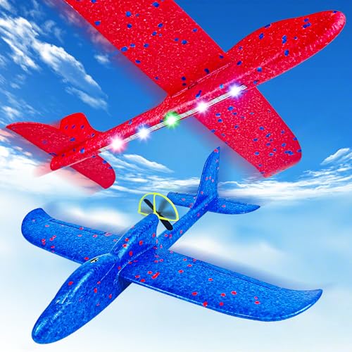 Ueyben 2 Stück Flugzeug Spielzeug, Styropor Flugzeuge für Kinder Elektrisches Wurfgleiter Styroporflieger Led Lichter Outdoor Spiele Flugzeug für Jungen Mädchen 4 5 6 7 8 9 10 11 12 Ueyben 2 Stück Flugzeug Spielzeug, Styropor Flugzeuge für Kinder Elektrisches Wurfgleiter Styroporflieger Led Lichter Outdoor Spiele Flugzeug für Jungen Mädchen 4 5 6 7 8 9 10 11 12 von Ueyben