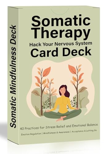 Somatic Therapy Hacken Sie Ihr Nervensystem Kartendeck – 40 Meditationskarten für Achtsamkeit, Atemkarten mit einfachen Übungen, Bewältigungsfähigkeiten, Karten für die Regulierung des Nervensystems von Uflognirz