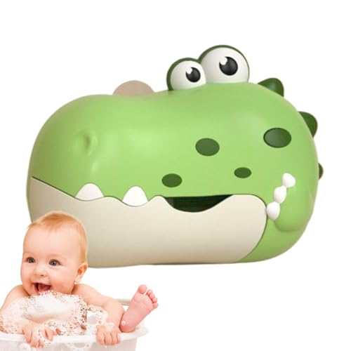 Uhngw Bath Bubble Maker, Badspielzeug Bubble Maker - Elektrische Musik Dinosaurierform Bubble Machine mit Saugnapfbecher - Automatisches Babybadezusgangsspielzeug für Kinder im Alter von 3 Kindern von Uhngw