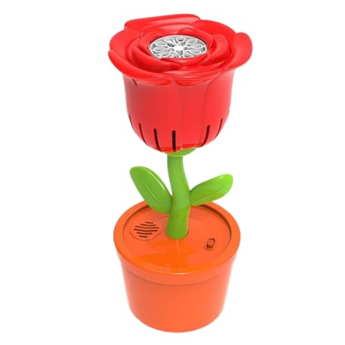 Uhngw Bubble Machine Battery Operated, automatische Bubble Machine,Rosenblumenbatterie betriebener Bubble Maker mit Farbwechsel -LED -Leuchten | Lecksicher tragbare Sommer -Elektro -Outdoor von Uhngw