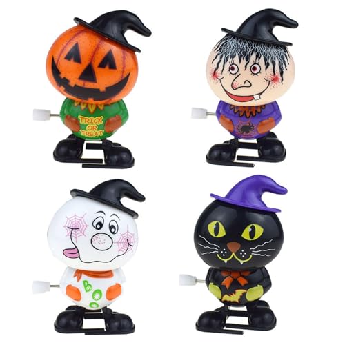 Uhngw Halloween Uhrwerk Spielzeug | 4-teiliges Halloween-Spielzeugset mit interessanten Uhrwerken | Kleines Halloween-Uhrwerkspiel, multifunktionales Mini-Halloween-Aufziehspielzeug für Uhngw Halloween Uhrwerk Spielzeug | 4-teiliges Halloween-Spielzeugset mit interessanten Uhrwerken | Kleines Halloween-Uhrwerkspiel, multifunktionales Mini-Halloween-Aufziehspielzeug für von Uhngw