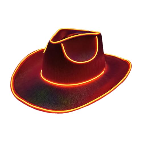 Uhngw Hut, beleuchteter Cowgirl-Hut, Cowgirl-Hut, Disco-Cowboyhut, LED-beleuchteter Hut, batteriebetriebene Party-Cowboyhüte, glitzernder Cowboyhut, Disco-Western-Kostüm-Zubehör Uhngw Hut, beleuchteter Cowgirl-Hut, Cowgirl-Hut, Disco-Cowboyhut, LED-beleuchteter Hut, batteriebetriebene Party-Cowboyhüte, glitzernder Cowboyhut, Disco-Western-Kostüm-Zubehör von Uhngw