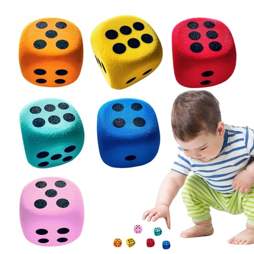 Uhngw Soft Dice - 6 Stück Weiche Schaumstoffwürfel 4 cm Mit Abgerundeten Kanten | Lernspielzeug Ab 3+ Für Klassenzimmer Unterricht Zuhause Kinder Familie Reise Bauprojekte Gesellschaftsspiele Uhngw Soft Dice - 6 Stück Weiche Schaumstoffwürfel 4 cm Mit Abgerundeten Kanten | Lernspielzeug Ab 3+ Für Klassenzimmer Unterricht Zuhause Kinder Familie Reise Bauprojekte Gesellschaftsspiele von Uhngw