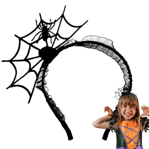 Uhngw Spinnennetz-Stirnband, Halloween-Kostüm für Mädchen und Damen, elastisches Spinnen-Halloween-Kostüm, Stirnbänder für Mädchen und Frauen von Uhngw