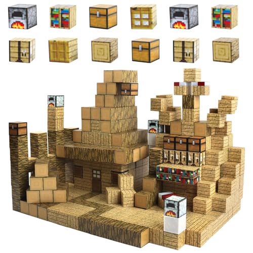 Uiczdry 80 Stück Magnetische Bausteine - Build Mine Magnete Welt World Set,Magnetic Building Blocks,Magnetisches Spielzeug für Jungen und Mädchen,Montessori Spielzeug ab 3 Jahre Geschenk für Kinder von Uiczdry
