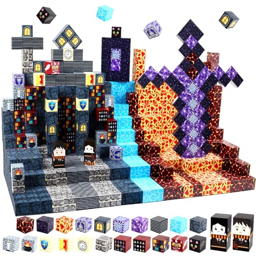Uiczdry Magnetische Bausteine,150 Pcs Magnetic Blocks,2.5CM/Stück Bauen Verwunschenes Paradies Magnetische Bauwelt Set,STEM Montessori Kreative Spielzeug ab 4 5 6 7 Jahre Junge und Mädchen von Uiczdry
