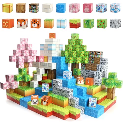 Uiczdry 80 Stück Magnetische Bausteine,2.5CM/Stück Magnetische Bauwelt,Dreamland Kinder-Kreativspielzeug Erstellen,Magnetspiel Castle STEM Montessori Spielzeug für Kinder ab 3 Junge und Mädchen Uiczdry 80 Stück Magnetische Bausteine,2.5CM/Stück Magnetische Bauwelt,Dreamland Kinder-Kreativspielzeug Erstellen,Magnetspiel Castle STEM Montessori Spielzeug für Kinder ab 3 Junge und Mädchen von Uiczdry