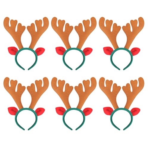UieaMsio Geweih Haarreif, 6 Stück Rentier Haarreif, Weihnachten & Kopfbedeckung mit Rehohren für Erwachsene und Kinder, Ideal für Weihnachten und Kostümpartys – 35 x 30 cm UieaMsio Geweih Haarreif, 6 Stück Rentier Haarreif, Weihnachten & Kopfbedeckung mit Rehohren für Erwachsene und Kinder, Ideal für Weihnachten und Kostümpartys – 35 x 30 cm von UieaMsio