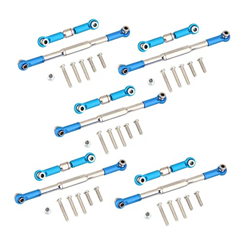 Uikdjgu 10X RC Lenkung Stange CNC Bearbeitung Aluminium Legierung Lenkgestänge Satz für 1608T, Blau von Uikdjgu