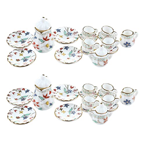 Uikdjgu 30 Stueck Miniatur Puppenhaus Geschirr Porzellan Tee Set Geschirr Cup Teller Blumendruck Uikdjgu 30 Stueck Miniatur Puppenhaus Geschirr Porzellan Tee Set Geschirr Cup Teller Blumendruck von Uikdjgu
